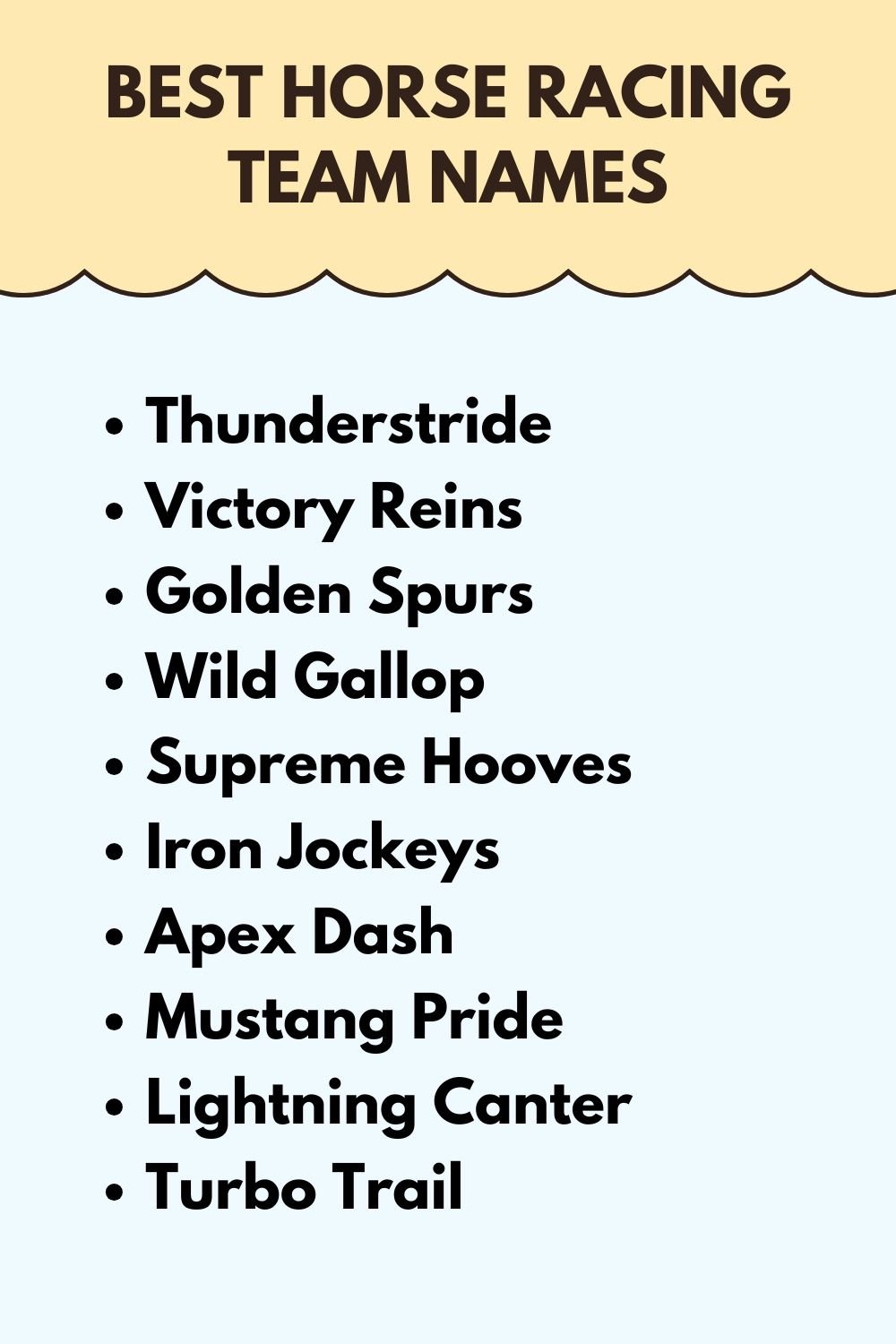 Best Horse Racing Team Names
