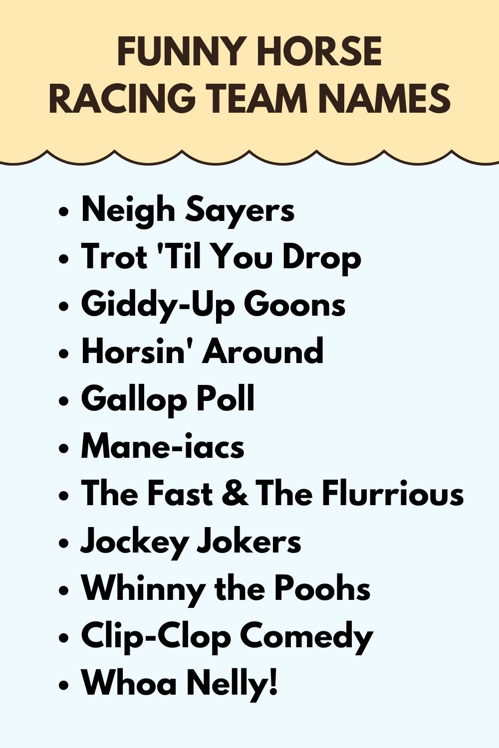 Funny Horse Racing Team Names